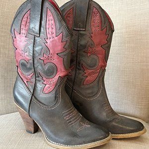 Very Volatile Distressed Red|Gray Rio Grande Cowgirl Boots~SO CUTE!